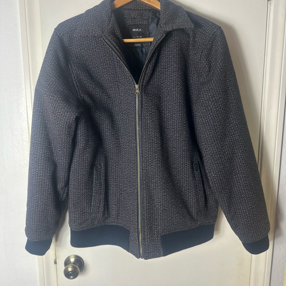 RVCA MEN’s XL Wool Quilted Bomber Jacket. Gorpcore Cabincore Preppy